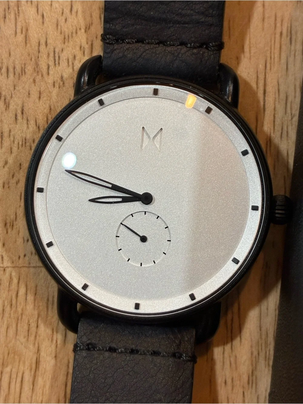 MVMT Men's Watch Black Revolver 41mm, White Excellent In Box